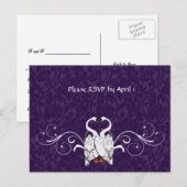 White Swan RSVP Uitnodiging Briefkaart (Voorkant / Achterkant)