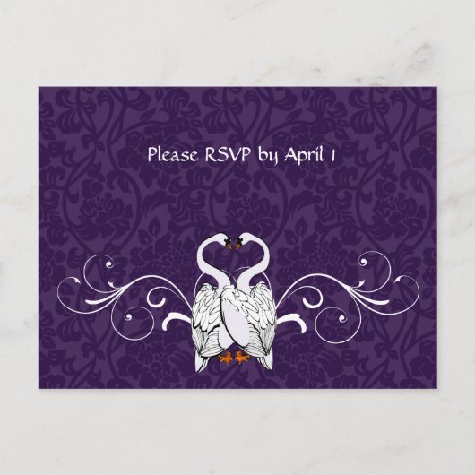 White Swan RSVP Uitnodiging Briefkaart (Voorkant)