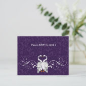 White Swan RSVP Uitnodiging Briefkaart (Staand voorkant)