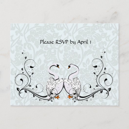 White Swan RSVP Uitnodiging Briefkaart (Voorkant)