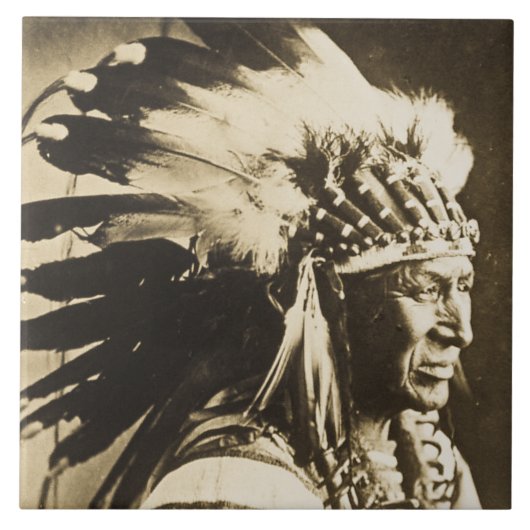 White Swan Sioux Indian Chief Tegeltje (Voorkant)