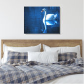 White Swan Swimming in a Lake Canvas Print (Insitu (Slaapkamer))