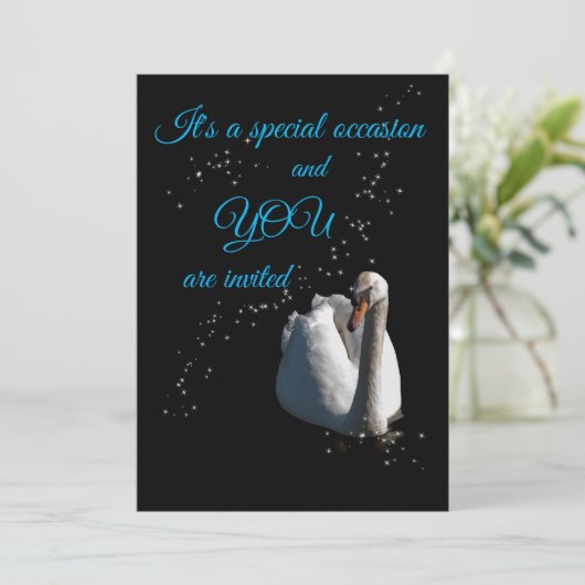 White Swan uitnodiging (Staand voorkant)