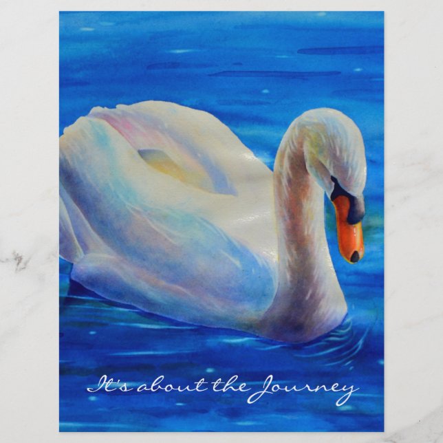 White swan waterverf schilderij, over de reis (Voorkant)