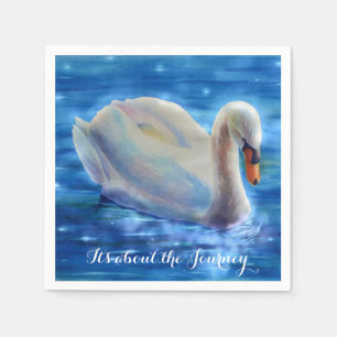 White swan waterverf schilderij, over de reis servet