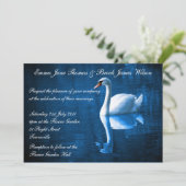 White Swan Wedding Invitation Kaart (Staand voorkant)