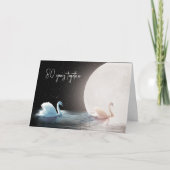 White Swans and Moon 80th Jubileum Kaart (Voorkant)