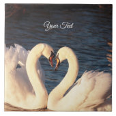 White Swans Ceramic Tile Tegeltje (Voorkant)