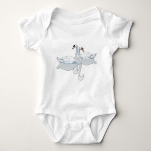 White Swans Clipart Graphics T-shirts voor bruilof (Voorkant)