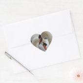White Swans Heart Sticker (Envelop)