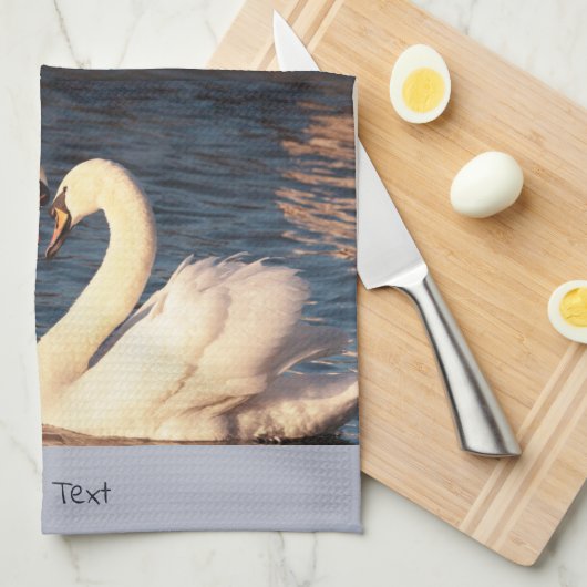 White Swans Kitchen Towel Theedoek (Quarter Fold)