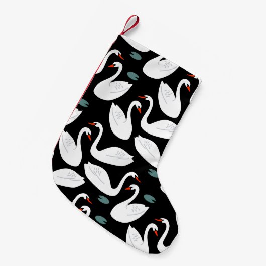 White Swans Lake Naadloze Wallpaper Kleine Kerstsok (Voorkant (Hangend))