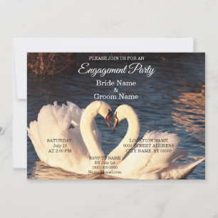 White Swans Verloving Invitation Kaart
