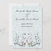 White Swans Wedding Invitation Kaart (Achterkant)