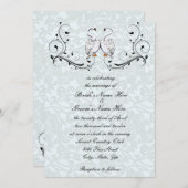 White Swans Wedding Invitation Kaart (Voorkant / Achterkant)
