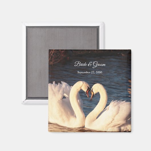 White Swans Wedding Magnet (Voorkant / Achterkant)