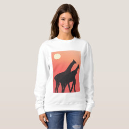 White Sweatshirt voor vrouwen met Giraffe Design