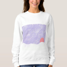 White Sweatshirt voor vrouwen met Mountain Sunset