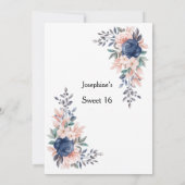 White Sweet 16 Birthday Party Invitation Kaart (Achterkant)