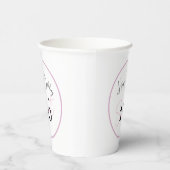 White Sweet 16 Pink & Black Script Paper cup Papieren Bekers (Rechts)