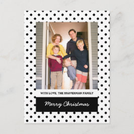 White Sweet Polka Dot Holiday Foto Briefkaart