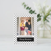 White Sweet Polka Dot Holiday Foto Briefkaart (Staand voorkant)