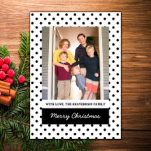White Sweet Polka Dot Holiday Foto Flat Kaart