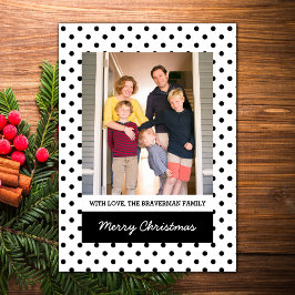 White Sweet Polka Dot Holiday Foto Flat Kaart
