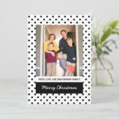 White Sweet Polka Dot Holiday Foto Flat Kaart (Staand voorkant)