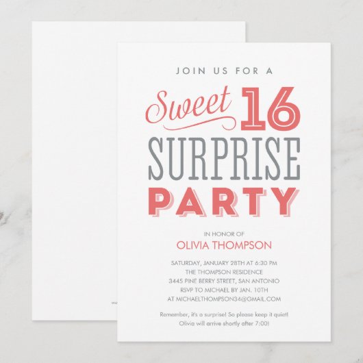 White Sweet Sixteen verrassende uitvindingen Kaart (Voorkant / Achterkant)