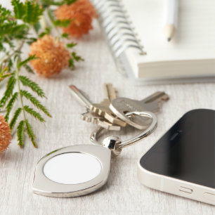 White Swirl Metal Sleutelhanger