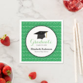 White Swirl on Green, Personalized Afstuderen Servet (Insitu)