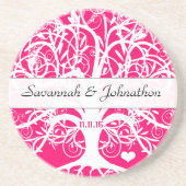 White Swirl Tree (witte wervelkolom) op uw keuze u Zandsteen Onderzetter (Voorkant)