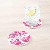 White Swirl Tree (witte wervelkolom) op uw keuze u Zandsteen Onderzetter (Zijkant)