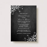 White Swirls and Chalkboard Wedding Rehearsal Dinn Kaart<br><div class="desc">Deze elegante witte zwijn op de herrepetitie van het krijtbordhuwelijk is perfect voor elk stel dat een romantisch en chic huwelijk plant. Deze uitnodigingen kunnen gepersonaliseerd worden voor je speciale gelegenheid en maken de perfecte aankondiging voor elke bruiloft,  vrijgezellenfeest,  verlofpartij,  verjaardagsfeest en nog veel meer.</div>