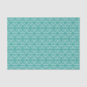 White Swirls on Aqua Tissue Paper Tissuepapier (Voorkant)