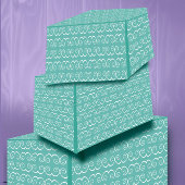 White Swirls on Aqua Tissue Paper Tissuepapier