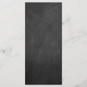 White Swirls on Chalkboard Wedding Menu (Achterkant)