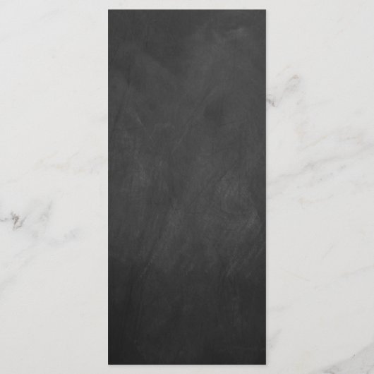 White Swirls on Chalkboard Wedding Menu (Achterkant)