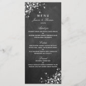 White Swirls on Chalkboard Wedding Menu (Voorkant)