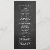 White Swirls on Chalkboard Wedding Programme Programmakaart (Achterkant)