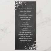 White Swirls on Chalkboard Wedding Programme Programmakaart (Voorkant)