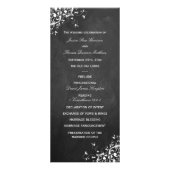 White Swirls on Chalkboard Wedding Programme Reclamekaart (Voorkant)