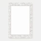 White Swirly Wave Pattern on Soft Grey Post-it® Notes (Voorkant)