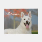 White Swiss Shepherd Dog Cute Photo — Welcome Deurmat (Voorkant)