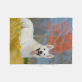 White Swiss Shepherd Dog Photo Cute Furry Friend " Fleece Deken (Voorkant (Horizontaal))
