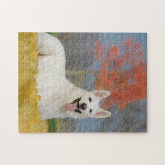 White Swiss Shepherd Dog Photo - Cute Furry Friend Legpuzzel (Horizontaal)