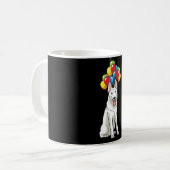 White Swiss Shepherd met Ballons Gift Koffiemok (Voorkant links)