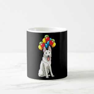 White Swiss Shepherd met Ballons Gift Koffiemok