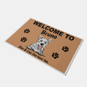 White Swiss Shepherd Welcome Personalized Custom Deurmat (Schuin)